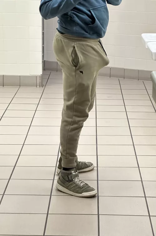If you walk into the restroom and see this, what are you doing?