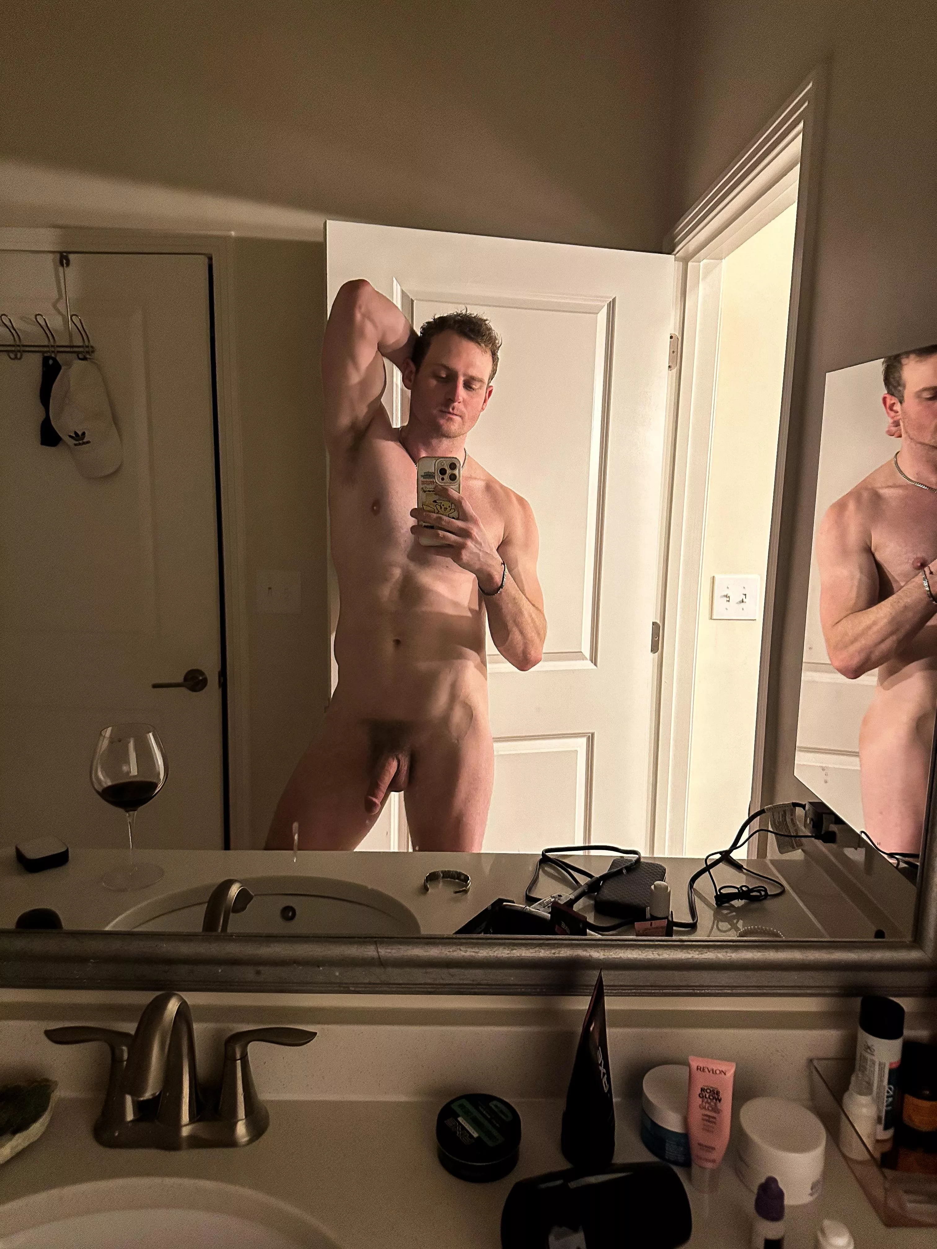 Just a little bathroom half chub