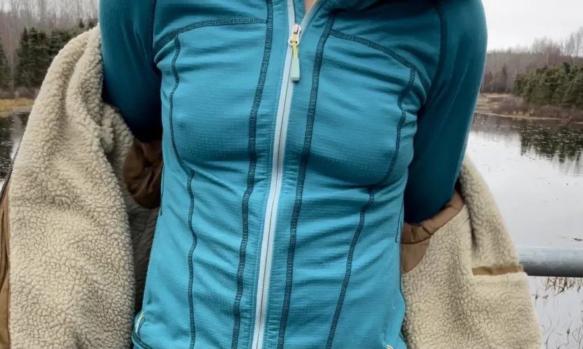 Poking through three shirts… 🤭 would you notice??