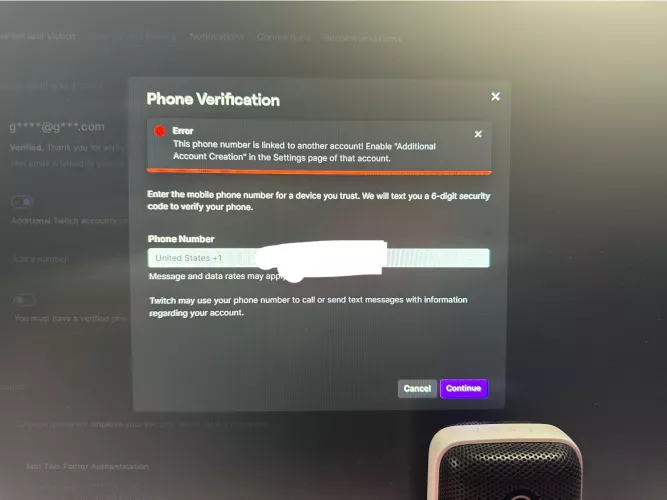 Twitch Phone Number Issue