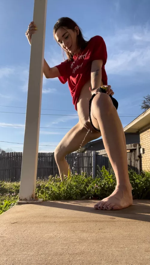 Watering the plants ;) 