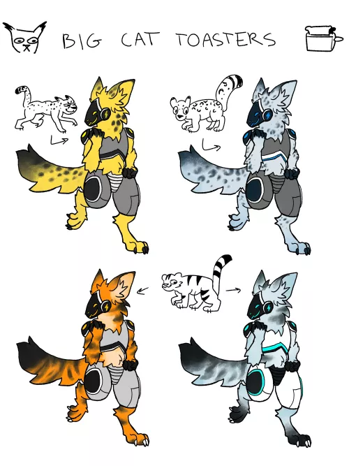 BIG CAT TOASTERSSS (art by me)