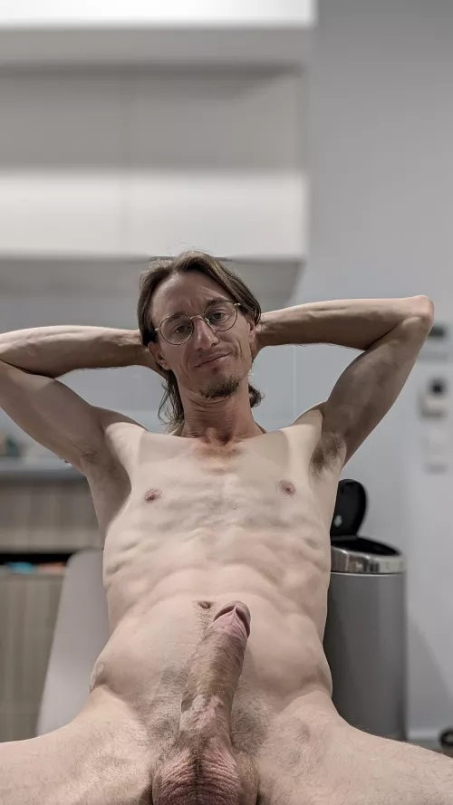 Breakfast is better naked.. Now I just need someone to help with this morning wood.