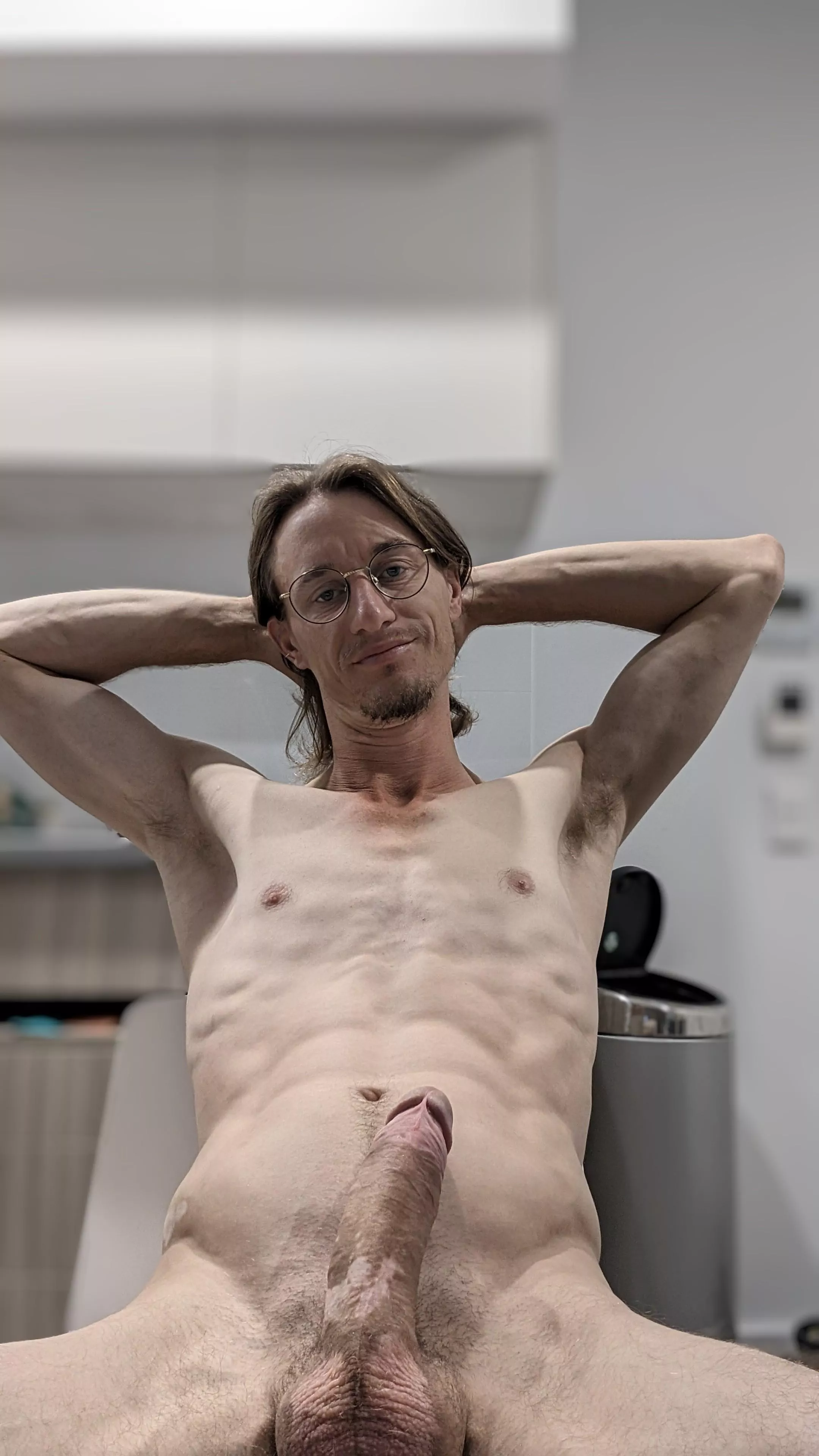 Breakfast is better naked.. Now I just need someone to help with this morning wood.