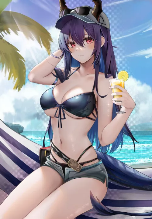 Ch'en at the beach [Arknights]