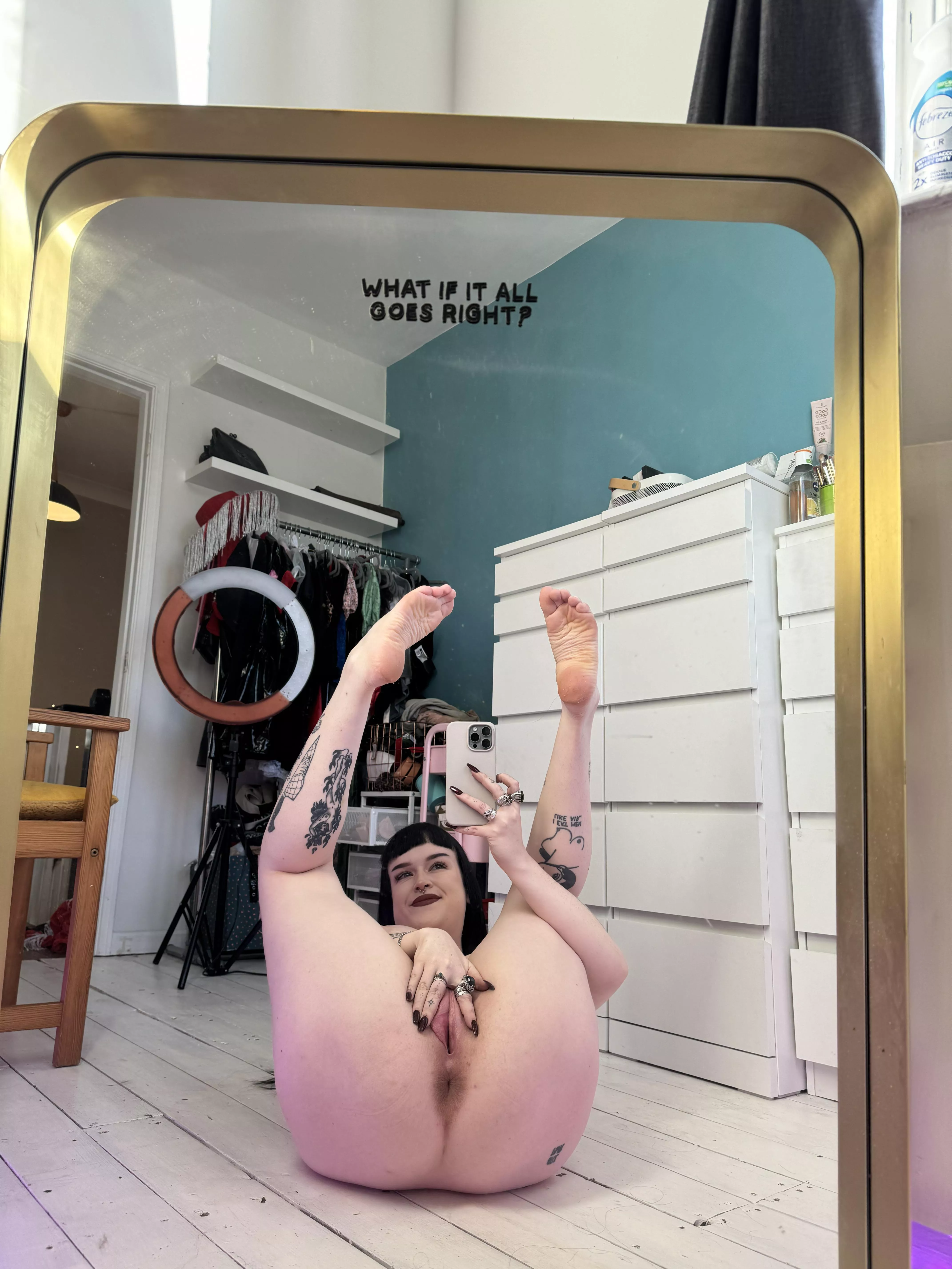 I like my holes being fucked while I watch in the mirror if you’re game 