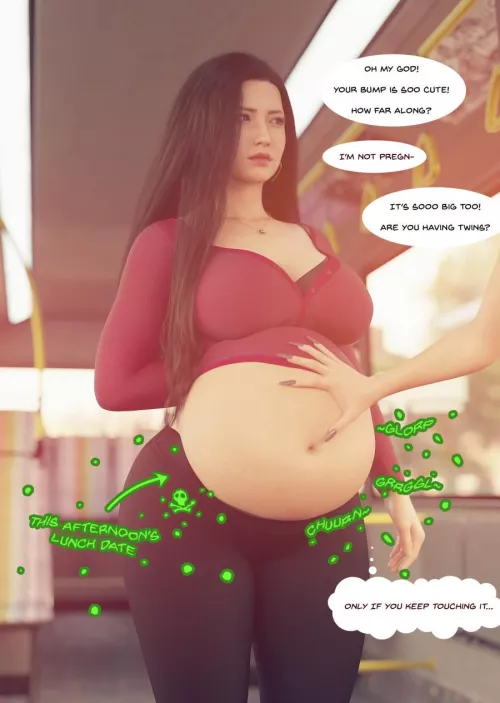 {Image} Food Baby by DiskData [Female Pred, Fatal, Digestion, Milf]