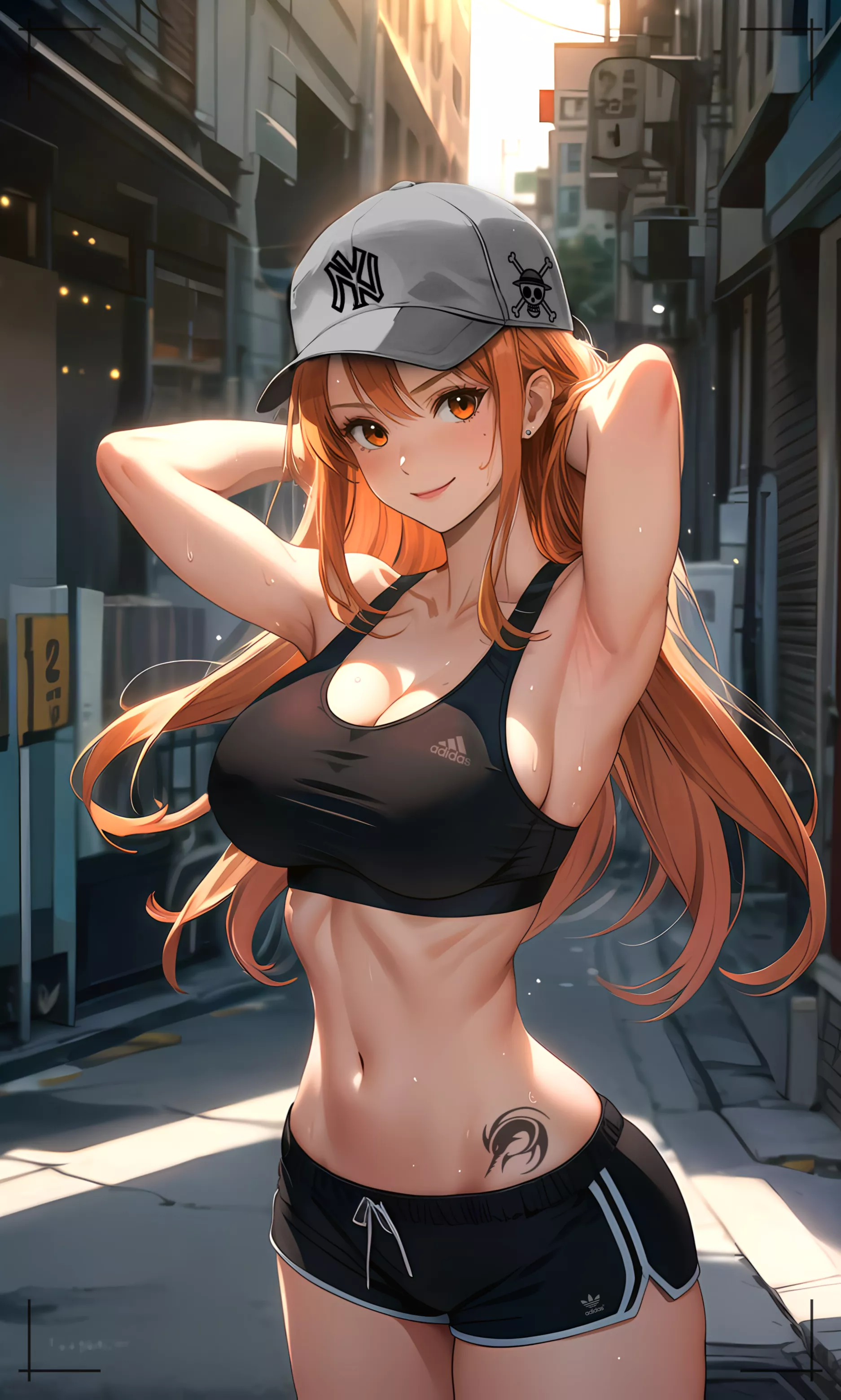 Nami is ready to exercise.