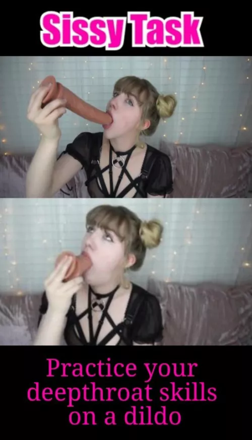 Practice your deepthroat skills on a dildo