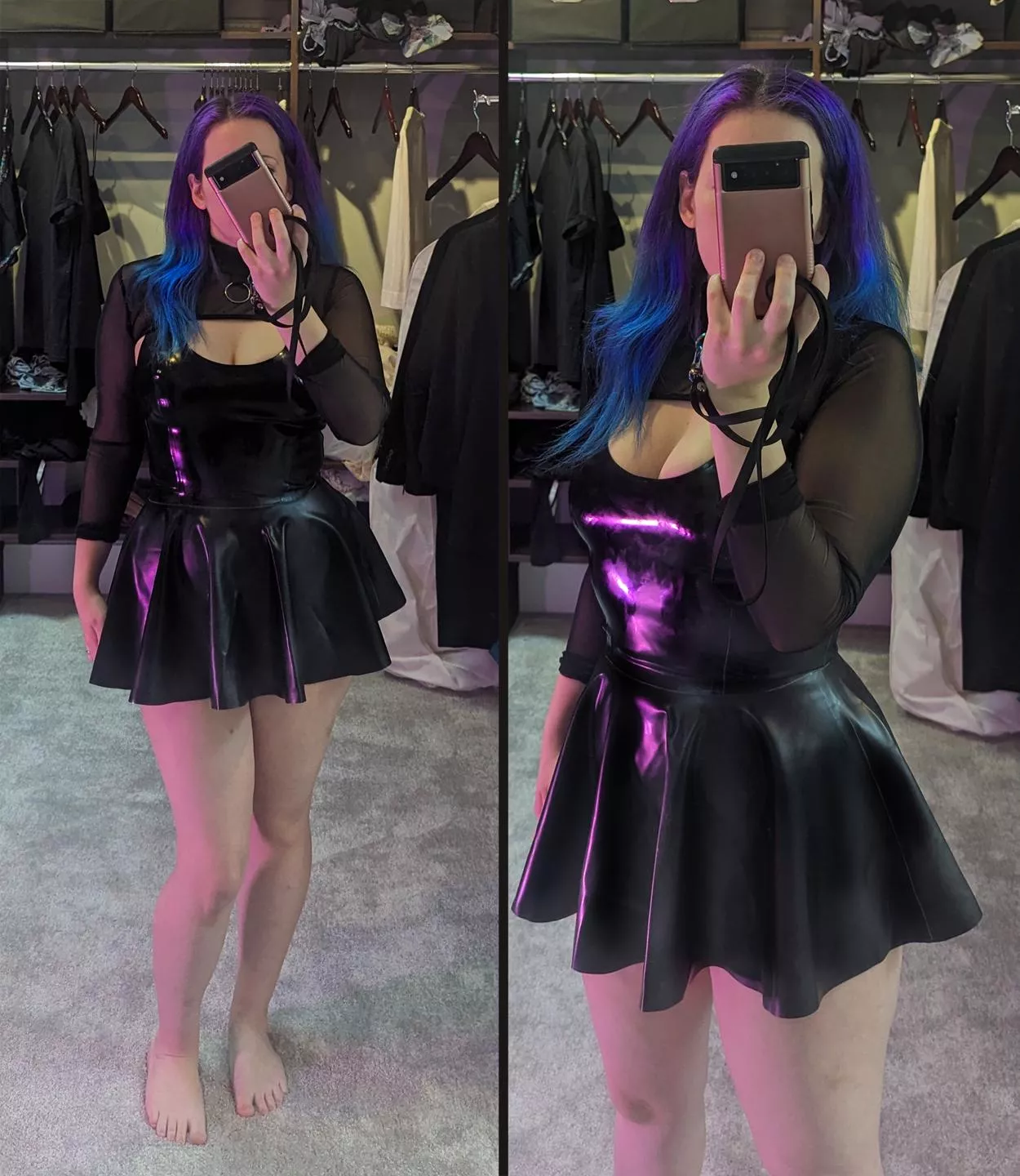 Pretty tame picture, but I am SO hyped to finally own latex! Shining it up was so damn sensual, although I don't think I did a great job 🙈