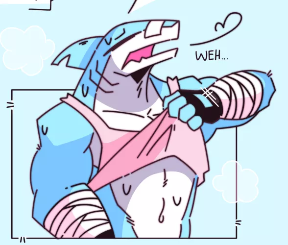Shark with fingerless gloves, he name Ax