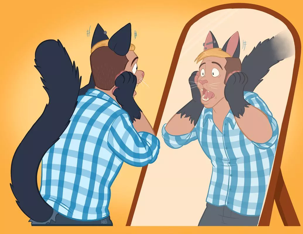 Shocking Reflection (Cat tf by hornbuckle)