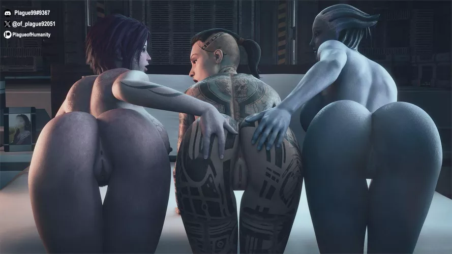 Tali, Jack, and Liara, who will be chosen…to go first? (Plague of humanity)