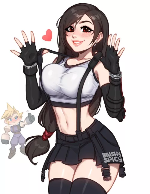 Tifa's suspenders (blushyspicy)