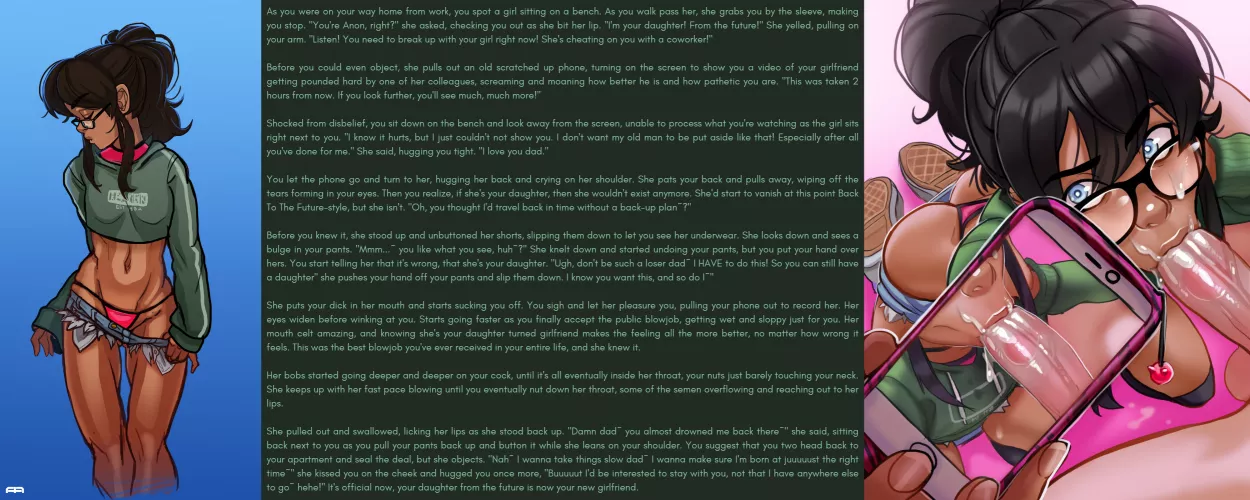 Time Traveller's Father [M4F] [Counter-NTR] [Incest] [Blowjob] [Time Paradox] [Part 1 of 2] [Artist: Andava]