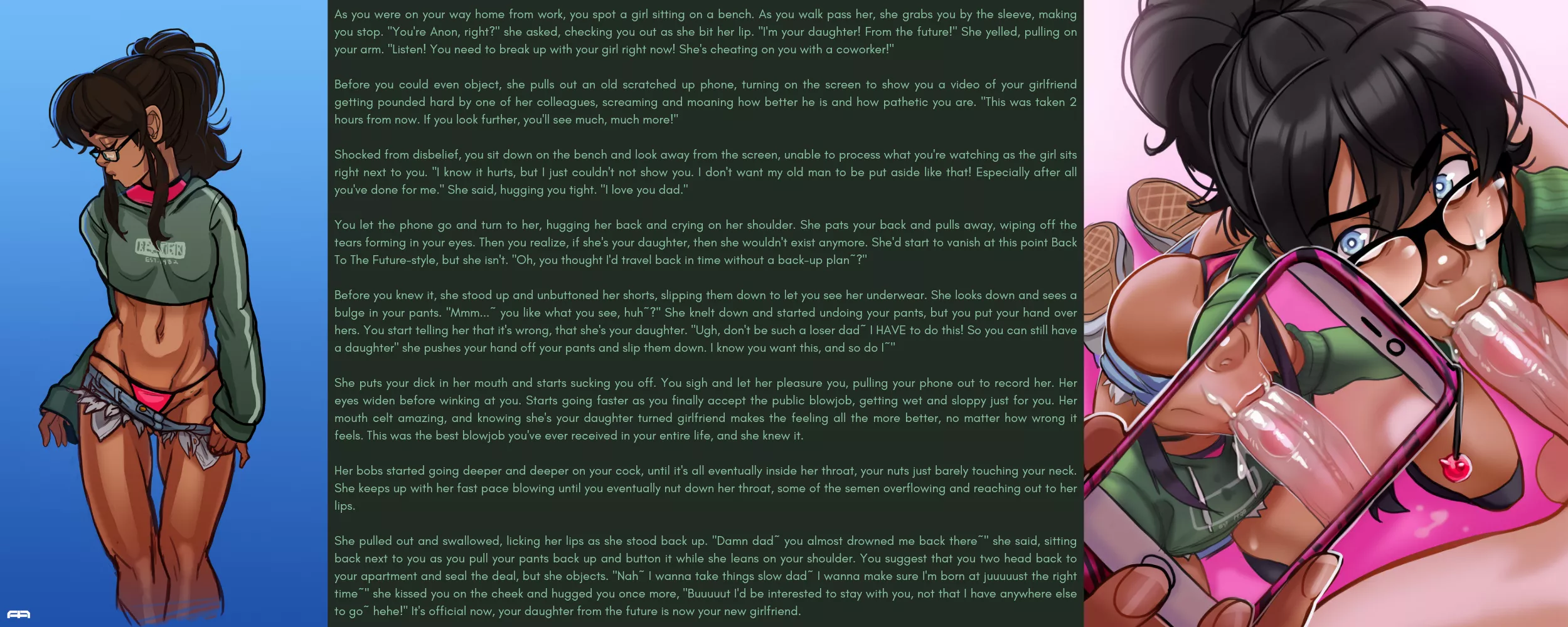 Time Traveller's Father [M4F] [Counter-NTR] [Incest] [Blowjob] [Time Paradox] [Part 1 of 2] [Artist: Andava]