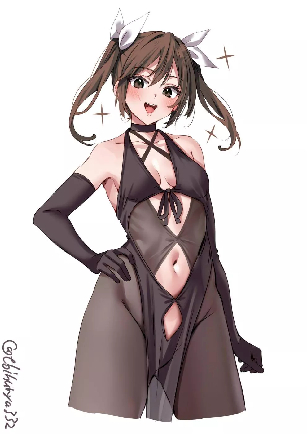 Tone in a rather revealing dress + bodystocking (Ebifurya) [KanColle]