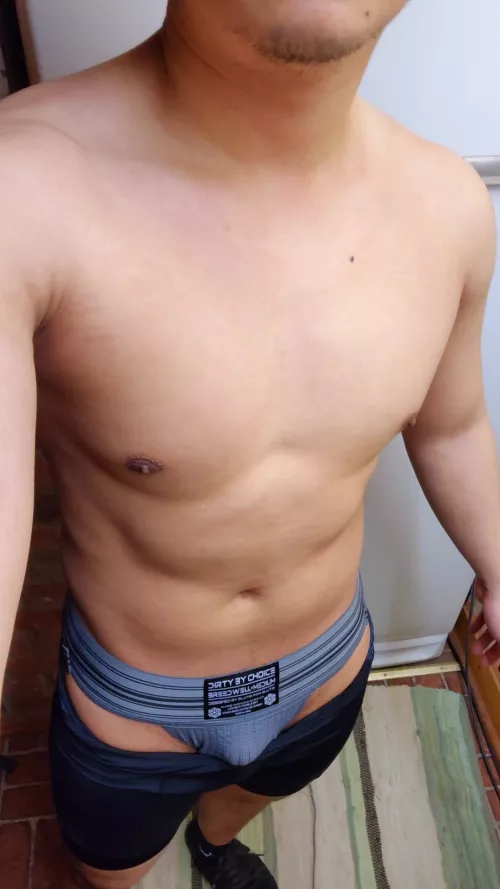 Used the stationary bike with my favorite jock underneath 😌 