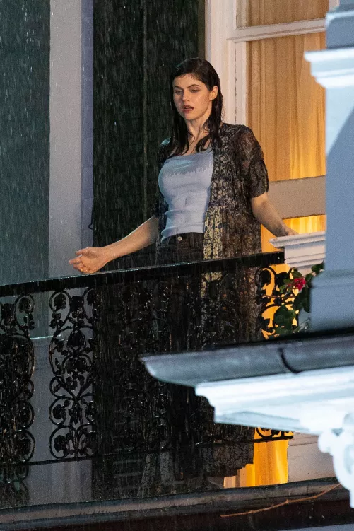 Alexandra Daddario on-set candid (Mayfair Witches Season 2)