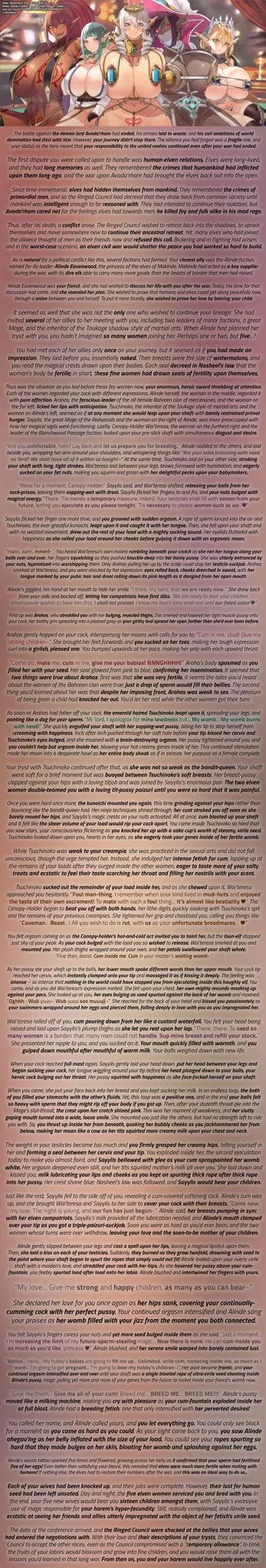 Breeding your Elven Harem [Commission] [Breeding] [Impregnation] [Human'd] [THICC] [Wholesome]