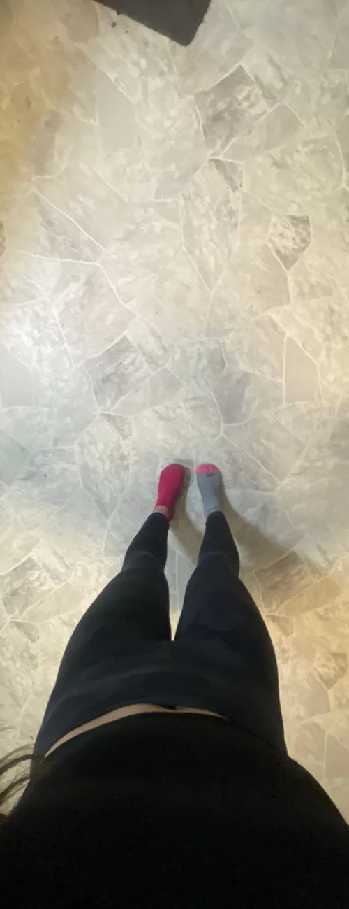 Camo leggings with miss Matched socks