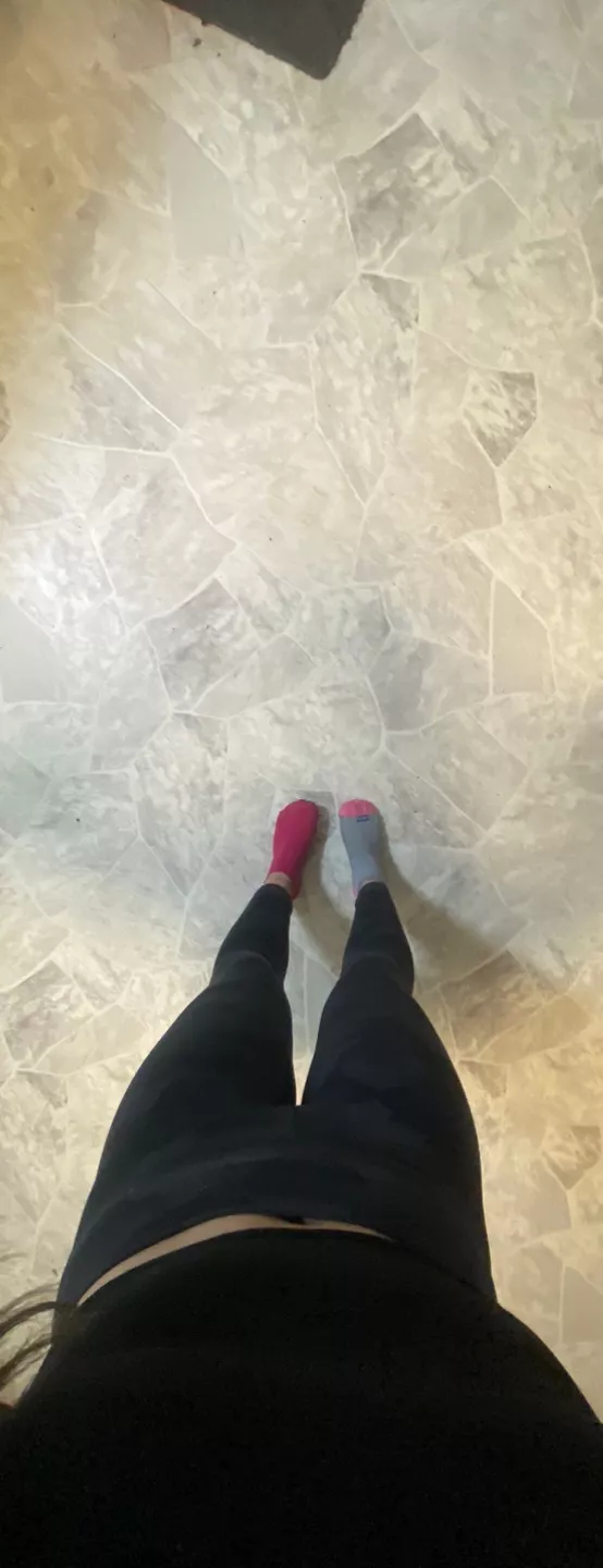 Camo leggings with miss Matched socks