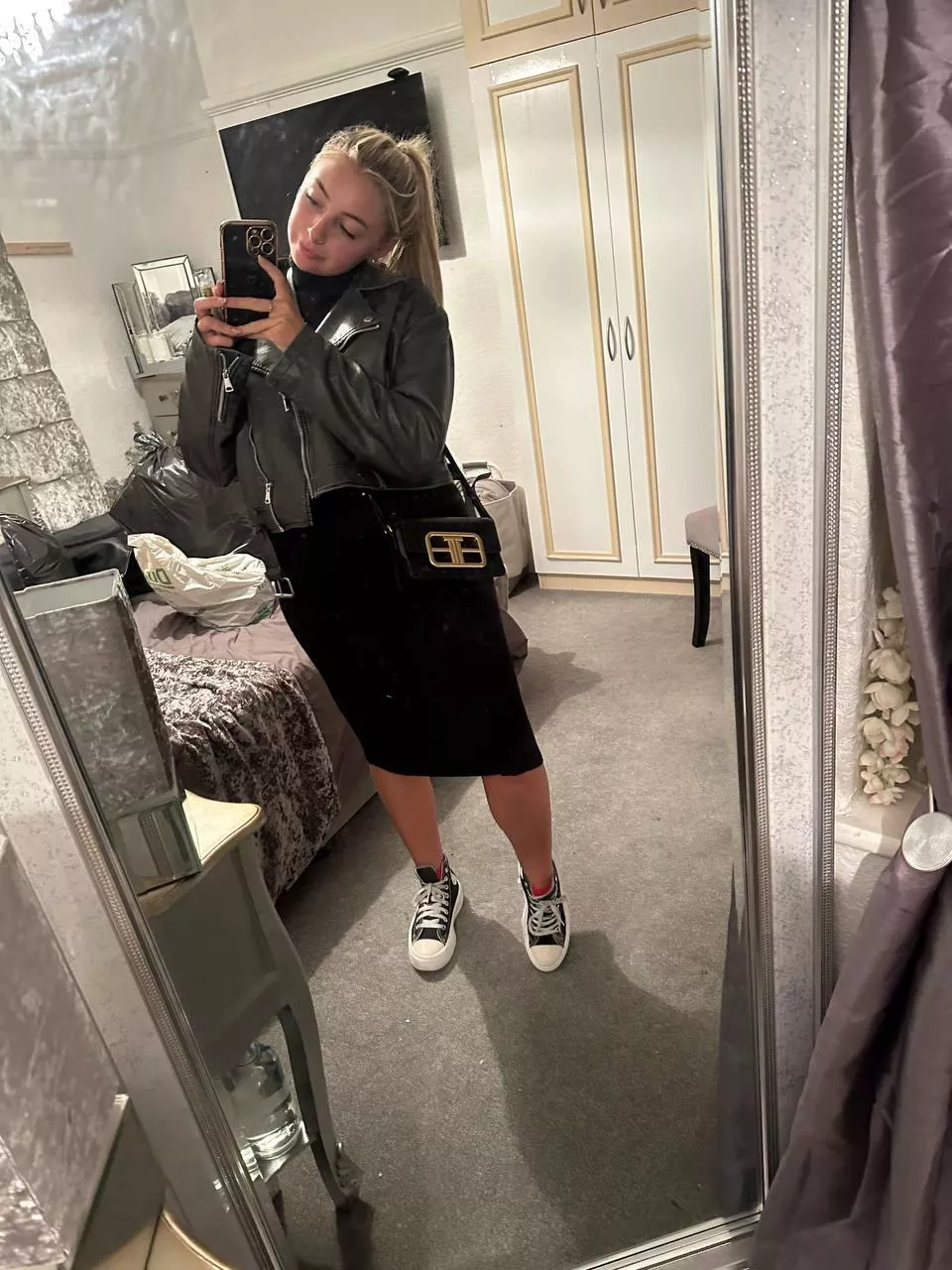 Classy girl going to work