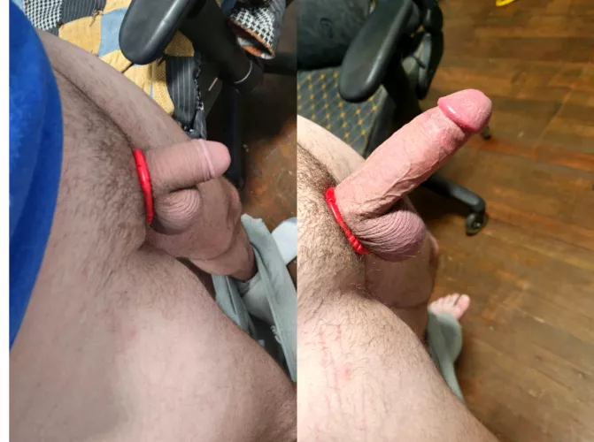 Cock ring before and after