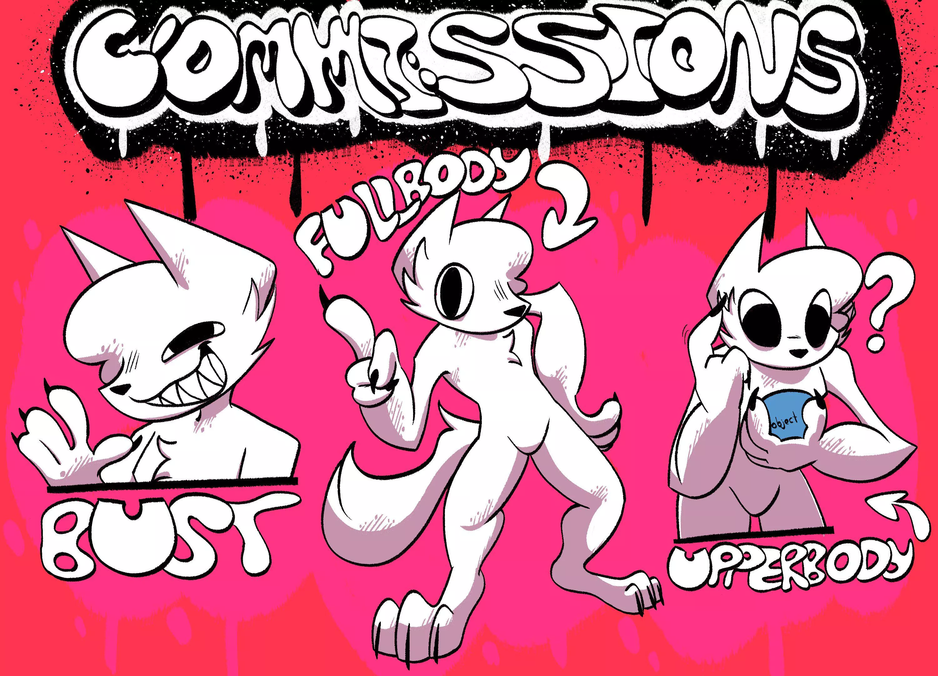/////COMMISSIONS/////
Bust: 10 USD
Fullbody: 30 USD
Upperbody: 20 USD
Shading: 5 USD
Simple Background: FREE
Advanced Background: 10-30 USD (depends on complexity)
Extra Bust: 5 USD
Extra FullBody: 15 USD
Extra Upperbody: 10 USD
Reference Sheet