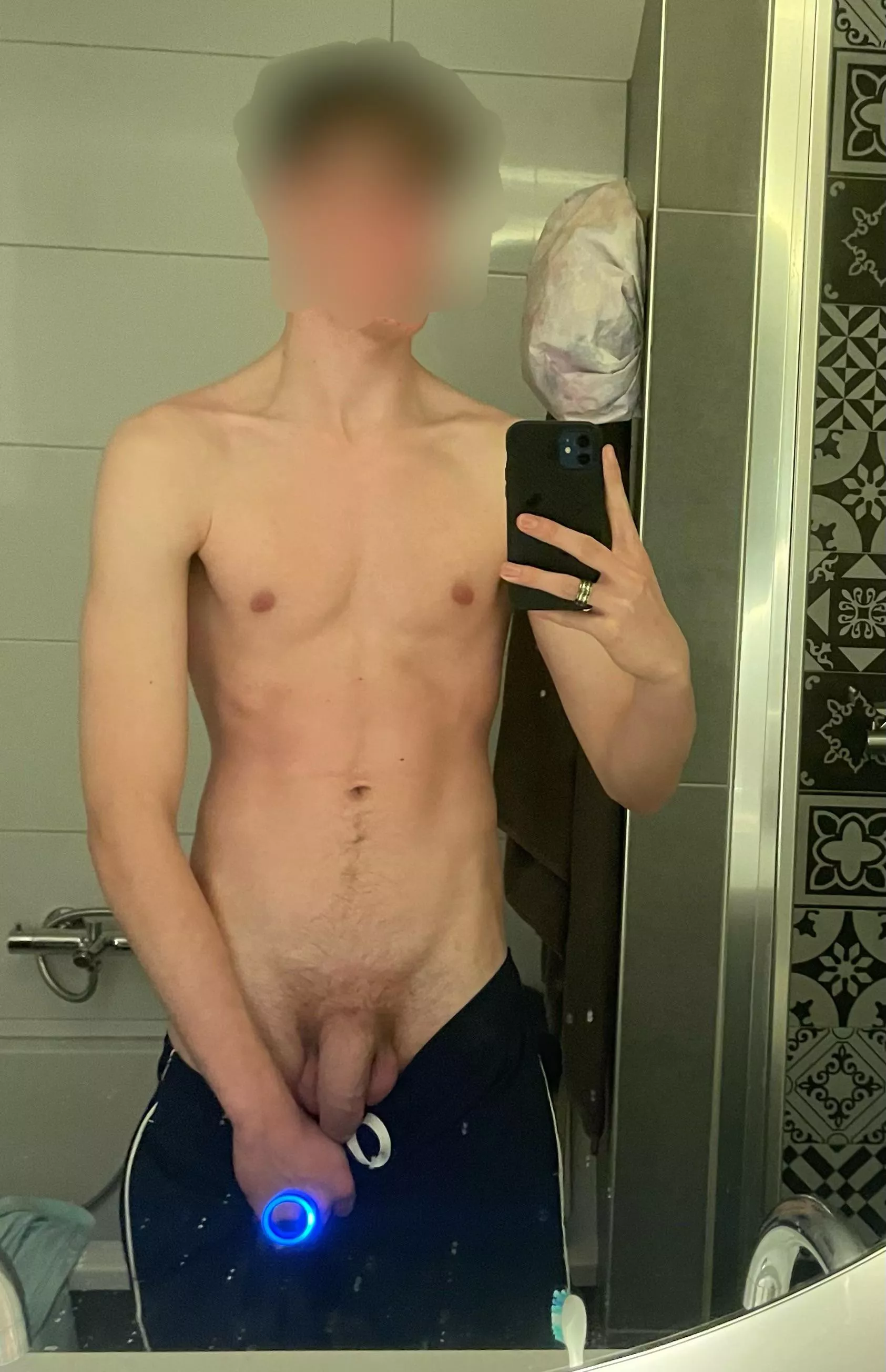 Decided not to wear boxers today, just my 18 y/o softie under my shorts.