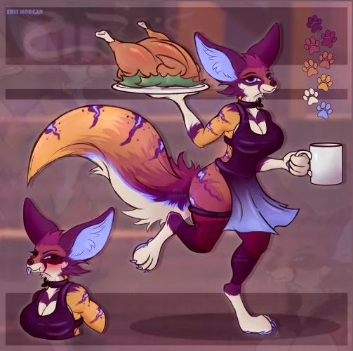 Fennec Waiter Adopt ( art by me) - Auction link in comments