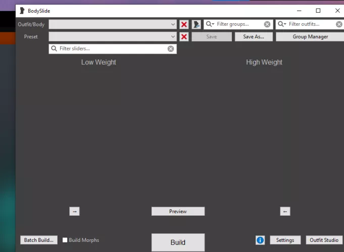 My Bodyslide is Completely grey