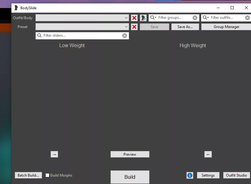 My Bodyslide is Completely grey