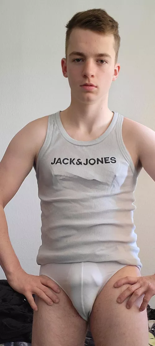 my glans is pushing through my panties