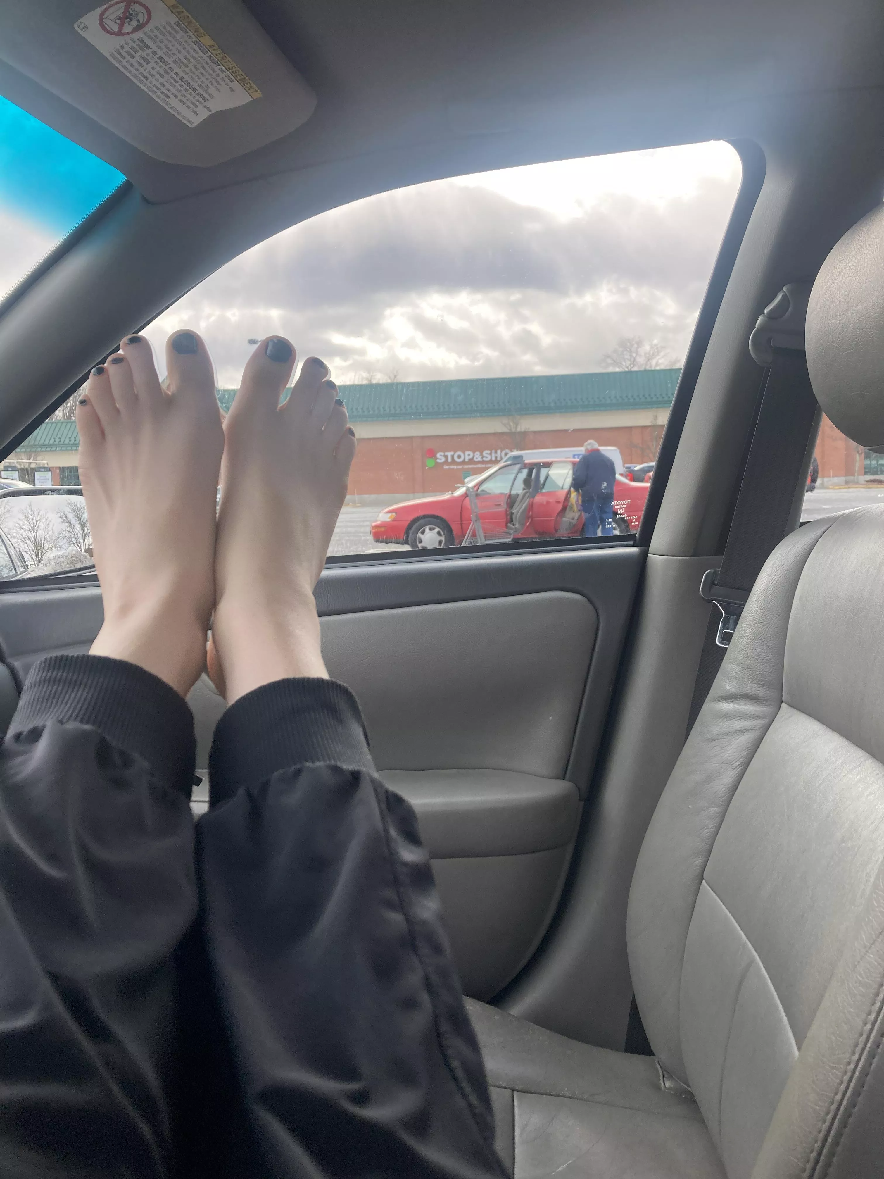 Sneaky parking lot feet