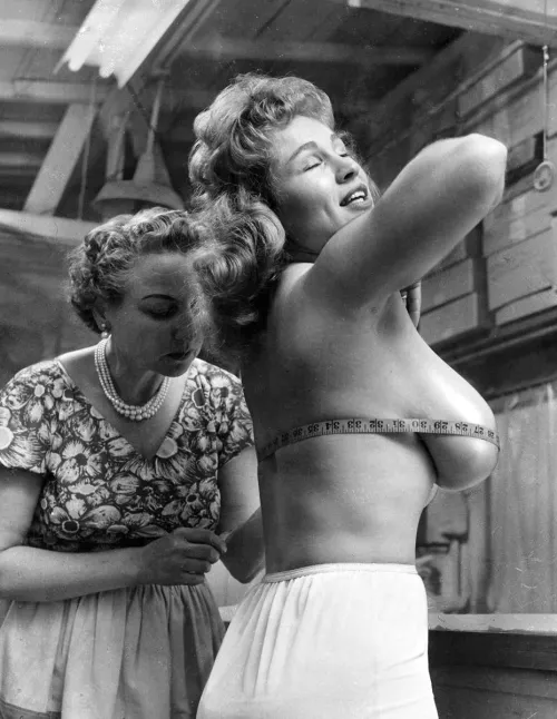 Virginian Bell 1956...getting fitted for a costume