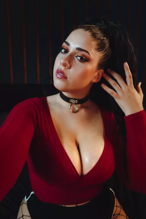 What triggers you most, the choker or my giant cleavage?