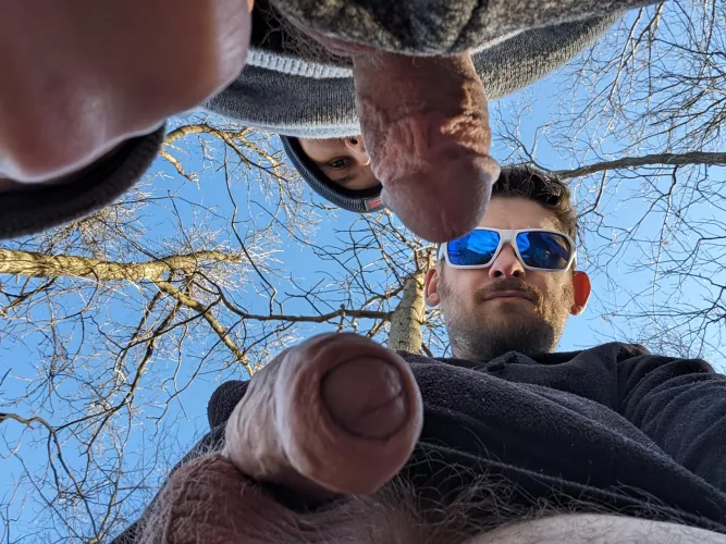 You look funny down there without our cocks in your mouth