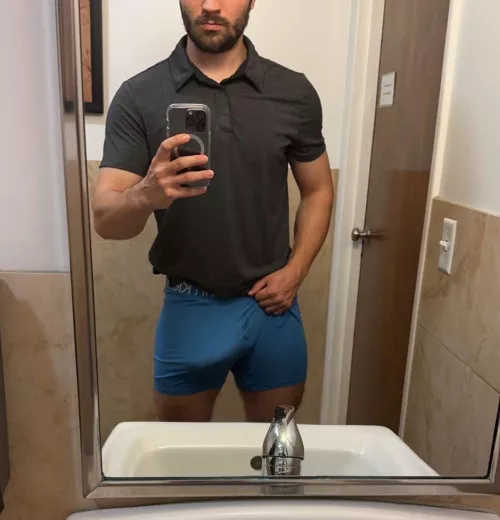 You never know what your coworker might be up to in the bathroom