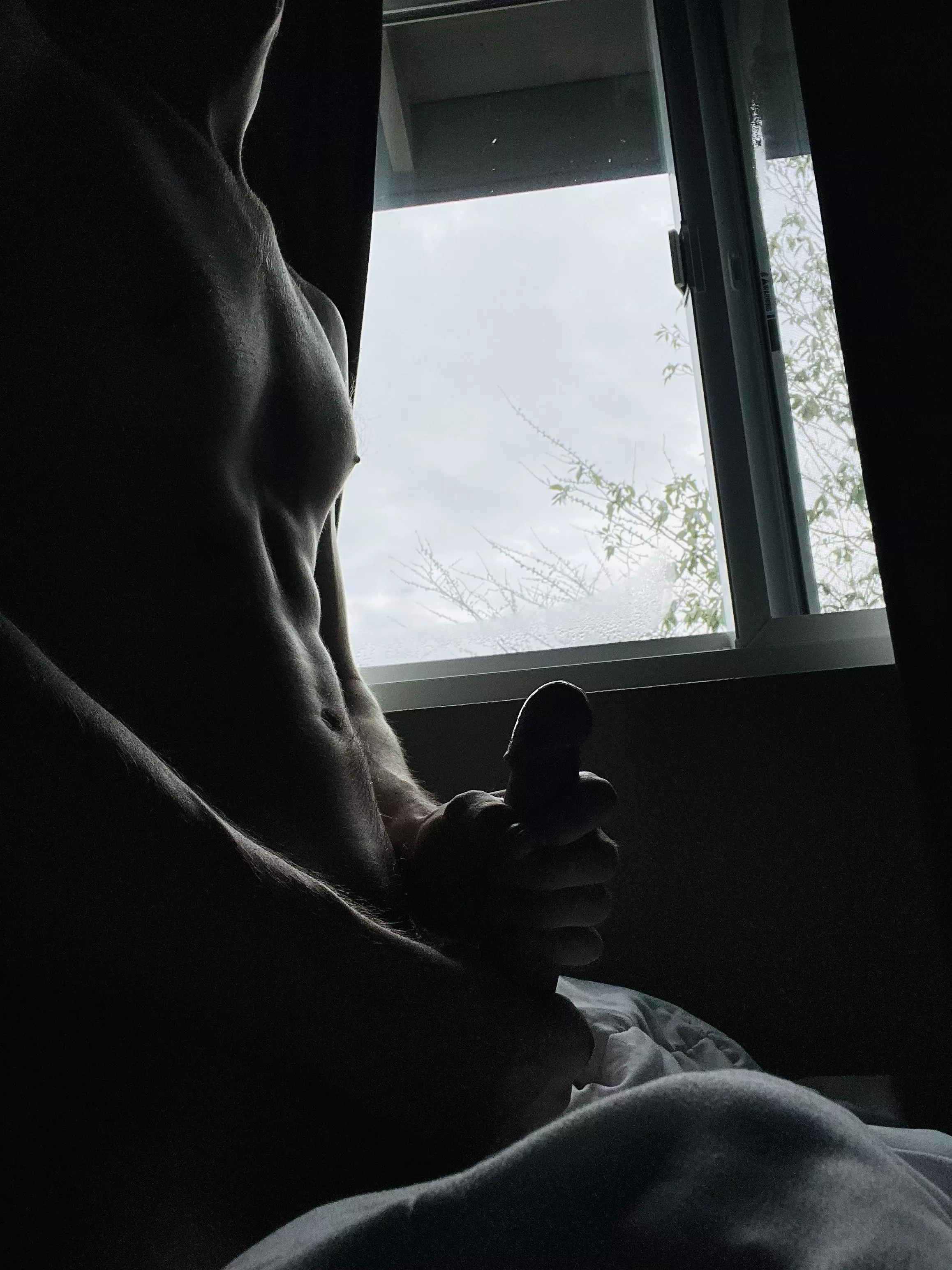 Both hands on the steering wheel