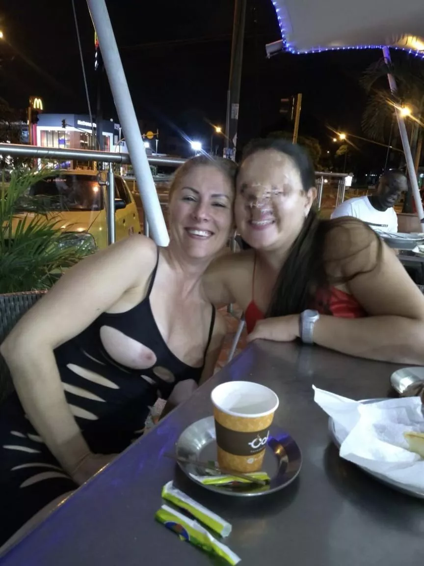 Dressed very Naughty at a restaurant 