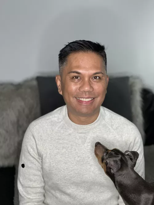 Gaymer and his pup