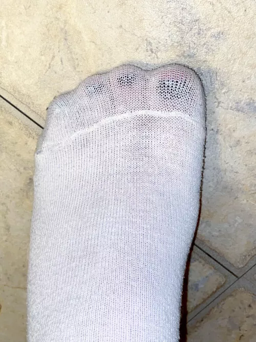 I honestly think it’s so cute when I can see my painted toes through white socks