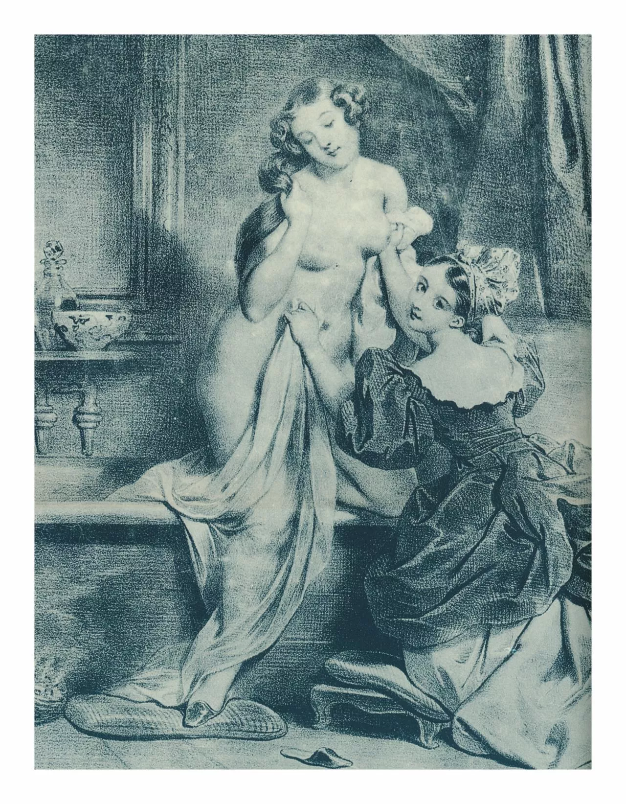 Naughty Lithograph Achille Deveria French..about 1840