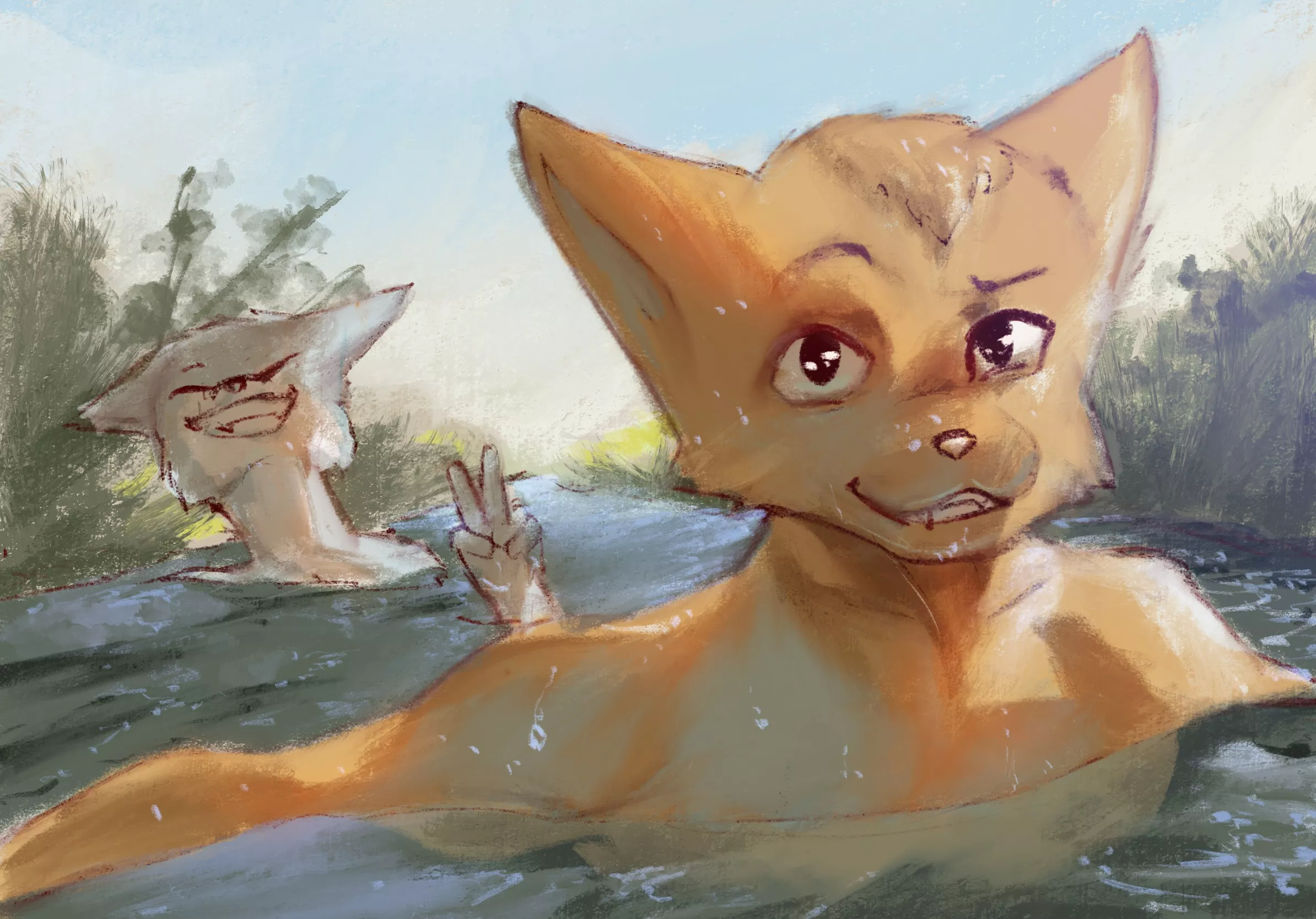 Playing Water! Color sketch practice (@Stampmats) comm:open