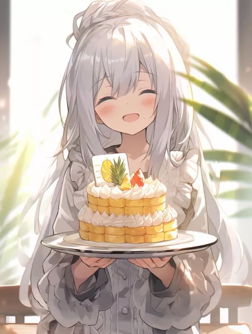 She has a huge delicious cake 😈