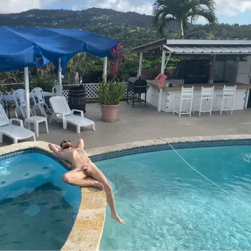 This is your greeting as you walk out to the pool. What is your next move?