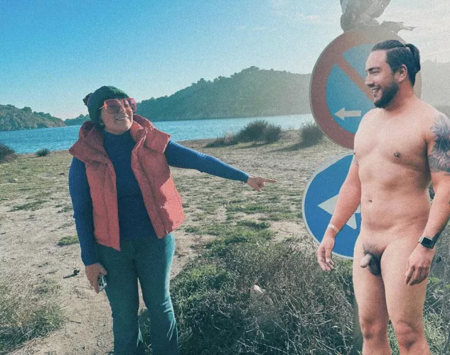 What is she laughing at?