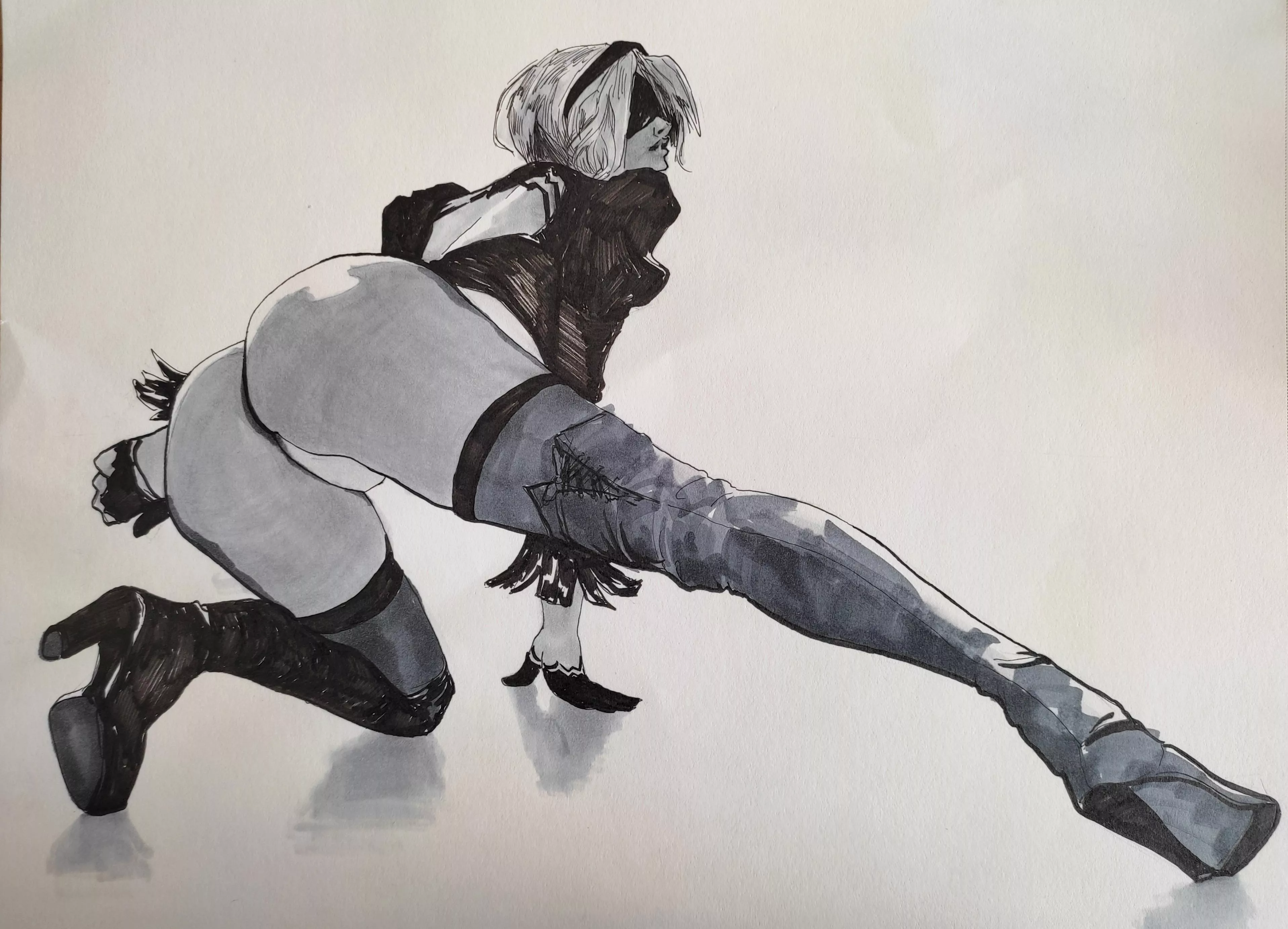 2B's Booty, traiditonal art by me