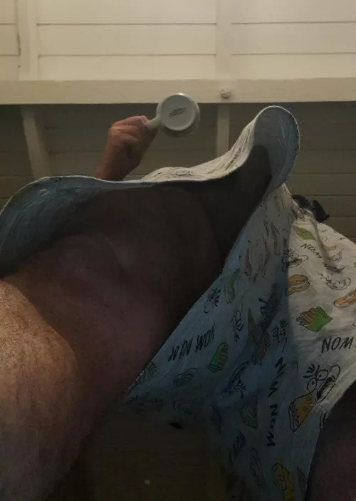 (43) are you saying anything if you get a peek as I step over you on the floor? 